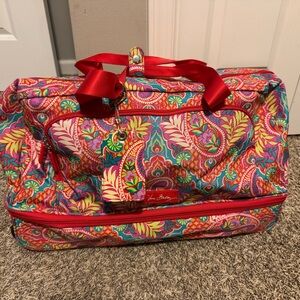 Vera Bradley Rolling Duffle/Carry On - Paisley in Paradise